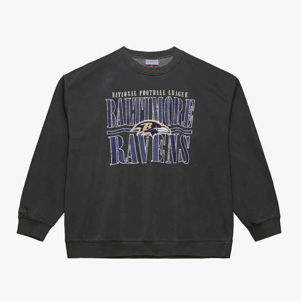 Baltimore Ravens Downtown Collection Fleece Sweatshirt - Black - Mitchell & Ness