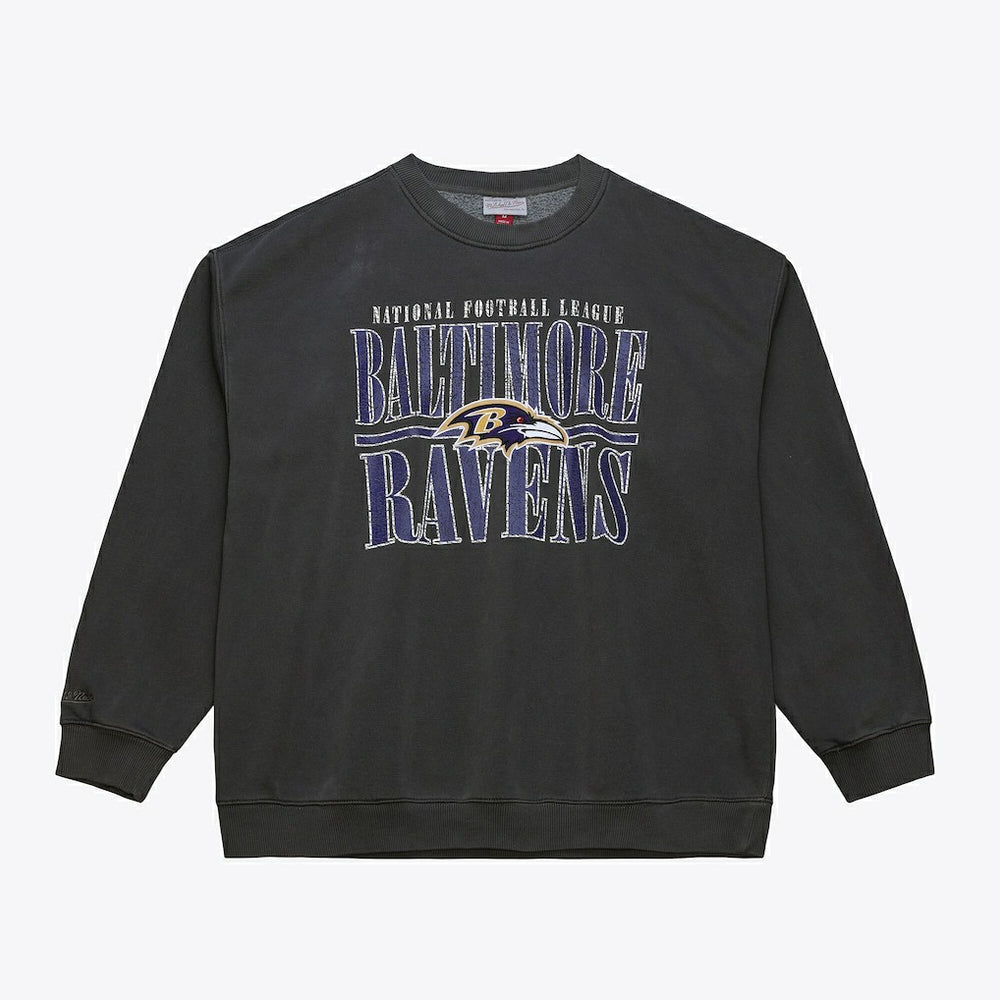 Baltimore Ravens Downtown Collection Fleece Sweatshirt - Black - Mitchell & Ness