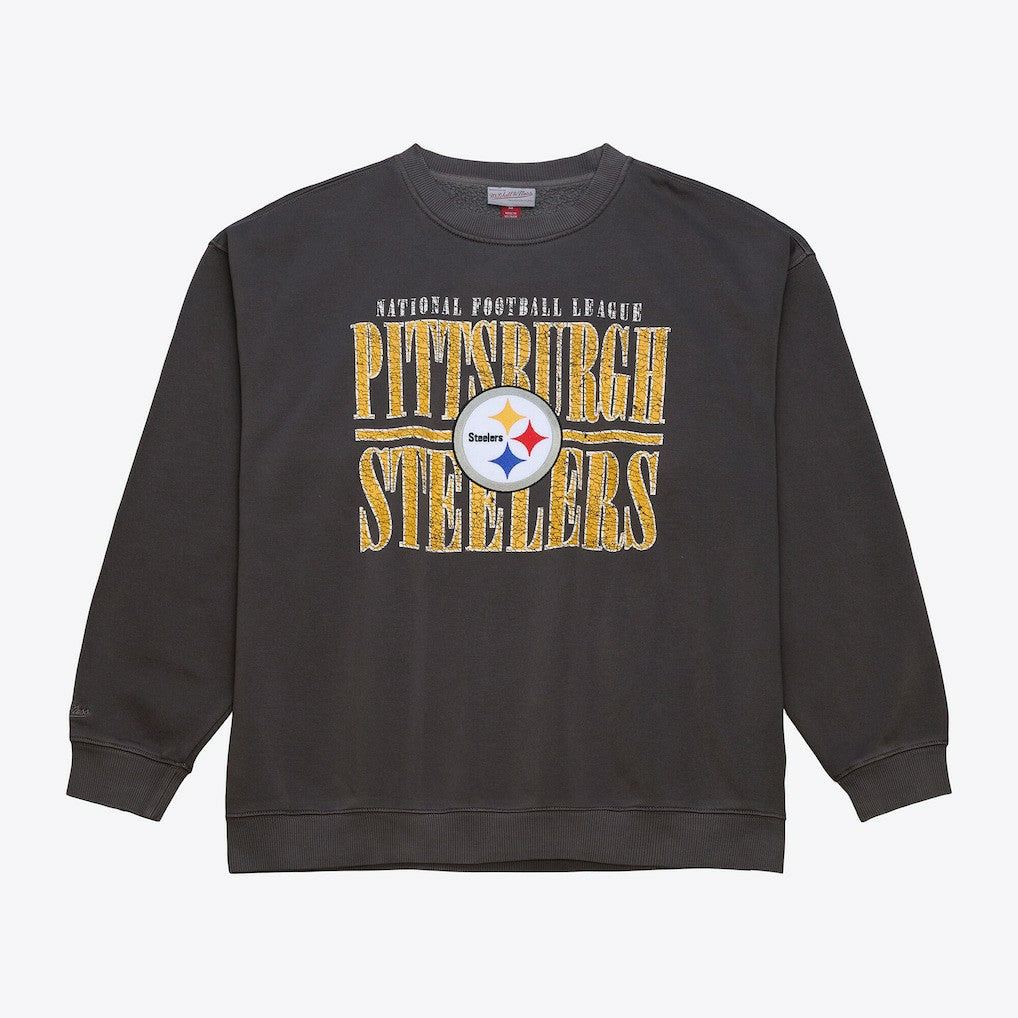 Pittsburgh Steelers Downtown Collection Fleece Sweatshirt - Black - Mitchell & Ness