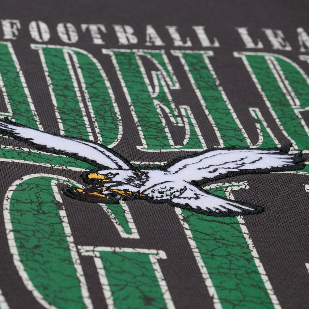 Philadelphia Eagles Downtown Crew Vintage Logo Sweatshirt - Black - Mitchell & Ness