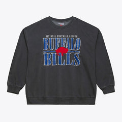Buffalo Bills Downtown Crew Vintage Logo Sweatshirt - Black - Mitchell & Ness