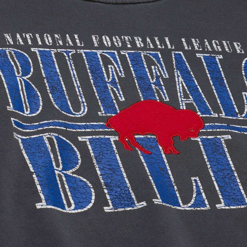 Buffalo Bills Downtown Crew Vintage Logo Sweatshirt - Black - Mitchell & Ness
