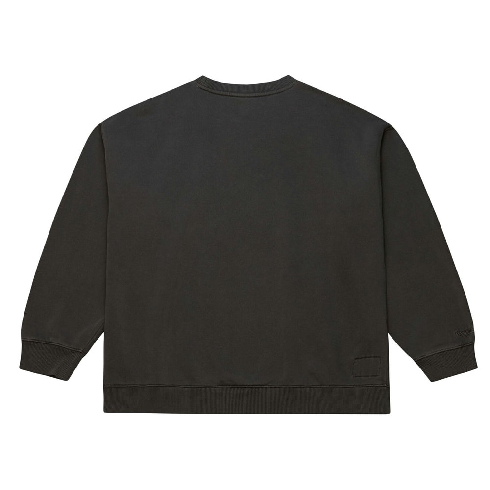 Green Bay Packers Downtown Crew Vintage Logo Sweatshirt - Black - Mitchell & Ness