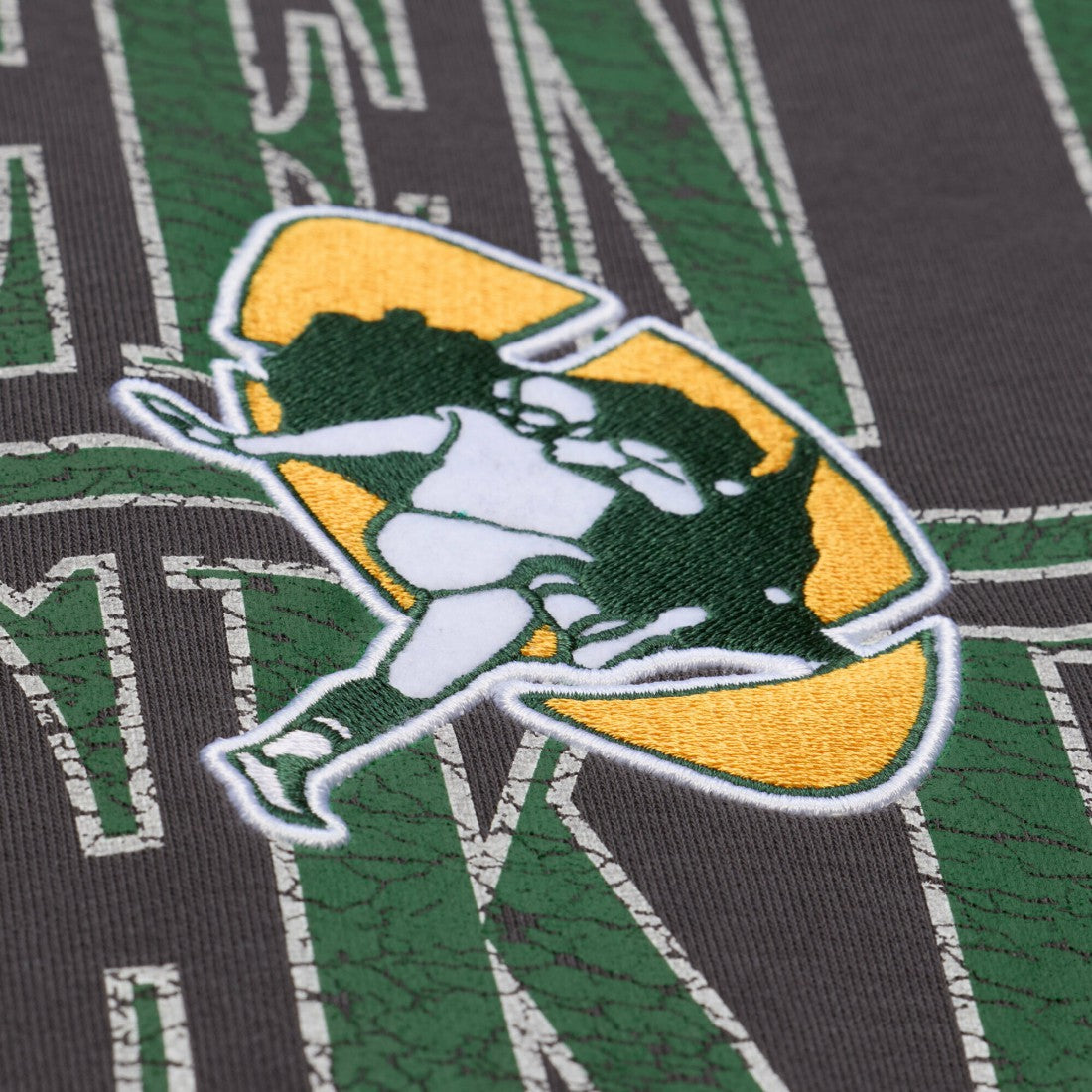 Green Bay Packers Downtown Crew Vintage Logo Sweatshirt - Black - Mitchell & Ness