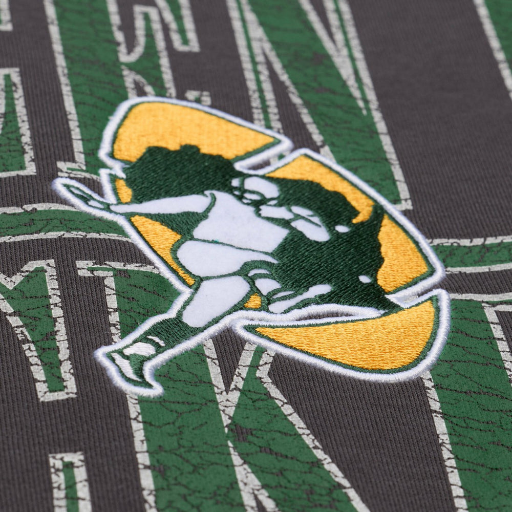 Green Bay Packers Downtown Crew Vintage Logo Sweatshirt - Black - Mitchell & Ness