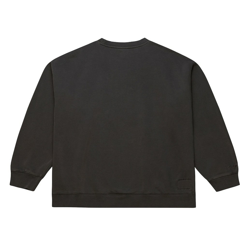 New England Patriots Downtown Crew Vintage Logo Sweatshirt - Black - Mitchell & Ness