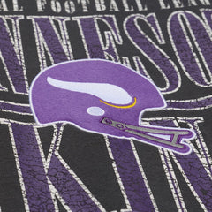 Minnesota Vikings Downtown Crew Vintage Logo Sweatshirt - Black - Mitchell & Ness