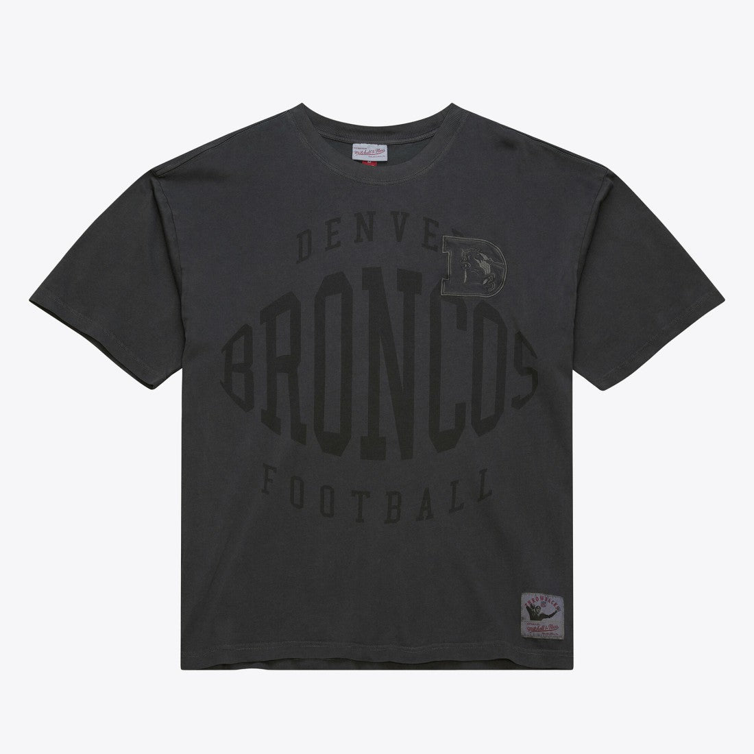 Denver Broncos Downtown Collection Premium Vintage Logo T-Shirt - Black - Mitchell & Ness