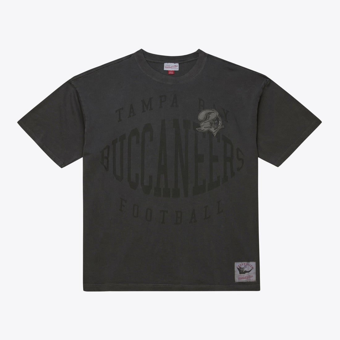 Tampa Bay Buccaneers Downtown Collection Premium Vintage Logo T-Shirt - Black - Mitchell & Ness