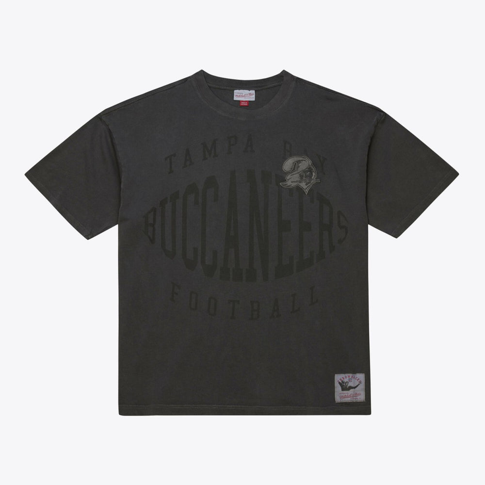 Tampa Bay Buccaneers Downtown Collection Premium Vintage Logo T-Shirt - Black - Mitchell & Ness