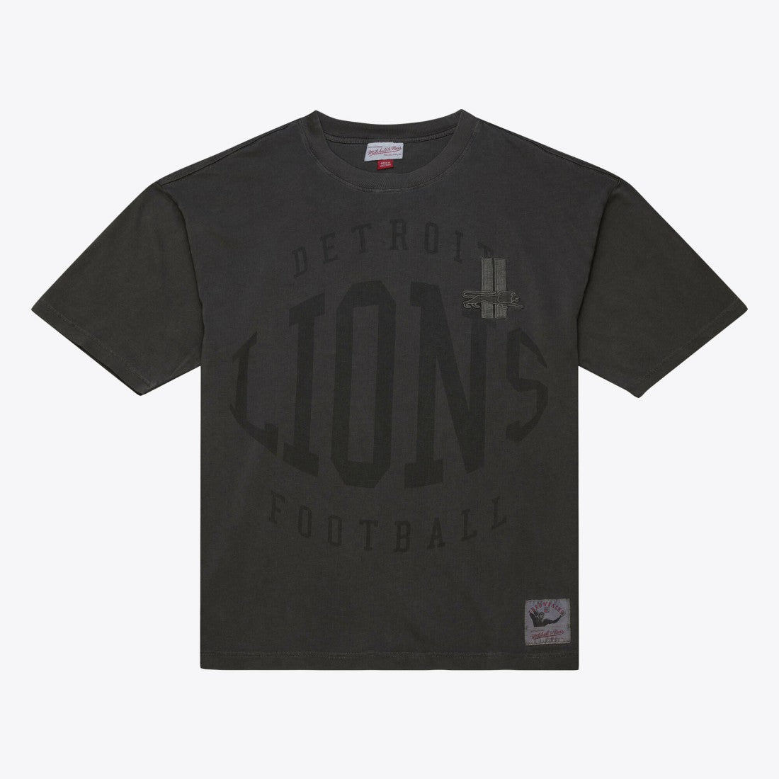 Detroit Lions Downtown Collection Premium Vintage Logo T-Shirt - Black - Mitchell & Ness