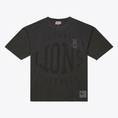 Detroit Lions Downtown Collection Premium Vintage Logo T-Shirt - Black - Mitchell & Ness
