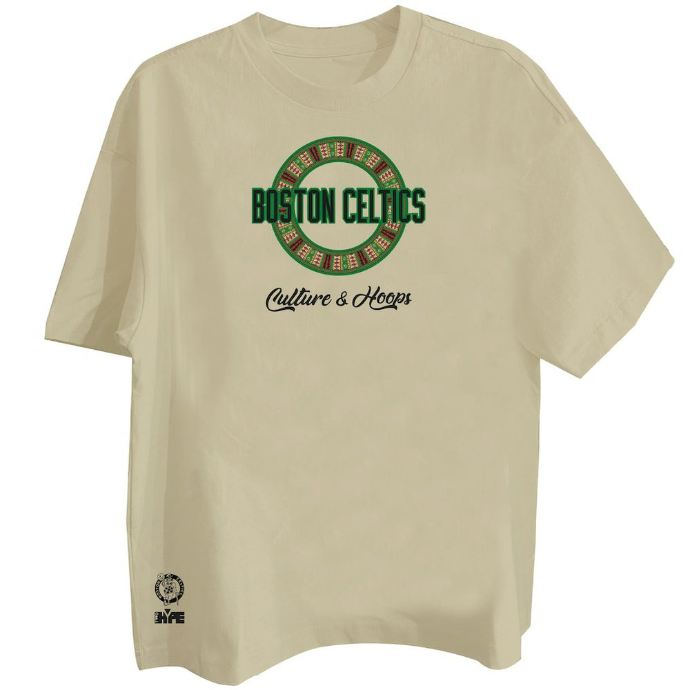 Boston Celtics Two Hype Worldwide Collection Premium T-Shirt Khaki