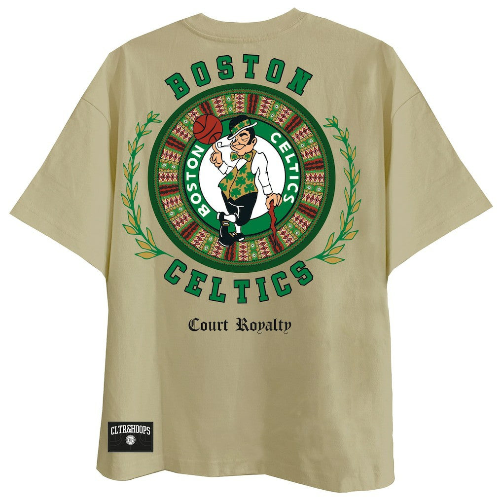 Boston Celtics Two Hype Worldwide Collection Premium T-Shirt Khaki