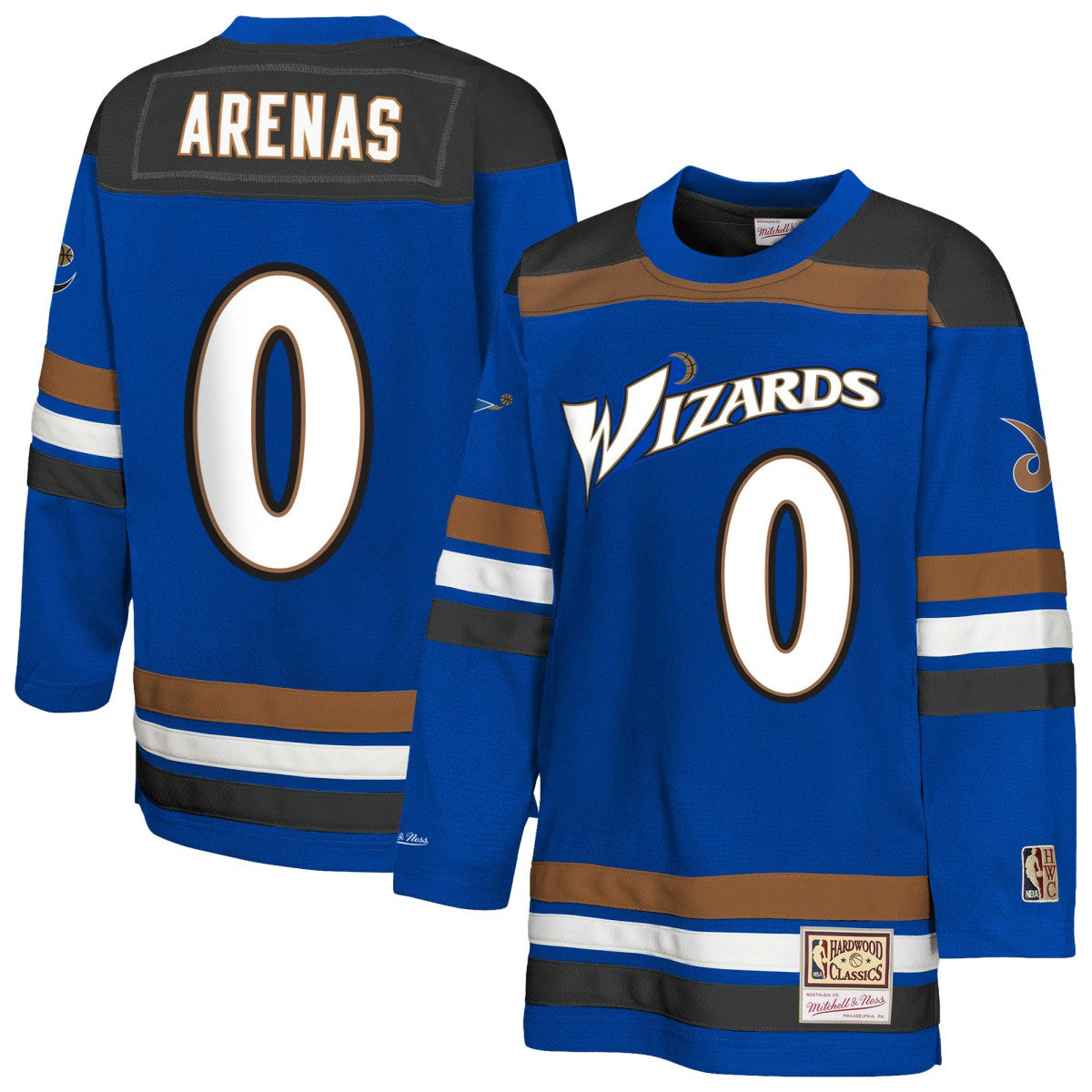 Mitchell & Ness Gilbert Arenas Washington Wizards Youth Maxxed Out 2.0 Fashion Hockey Jersey Blue