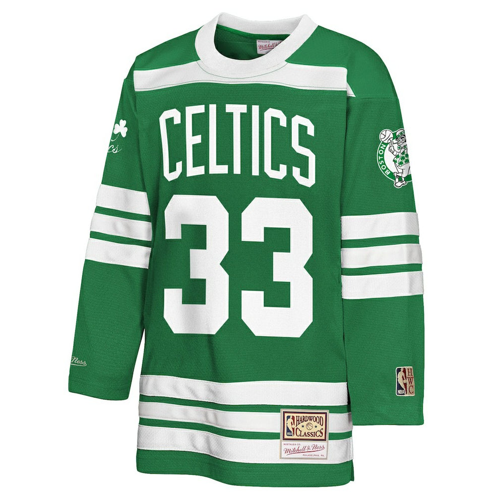Mitchell & Ness Larry Bird Boston Celtics Youth Maxxed Out 2.0 Fashion Hockey Jersey Kelly Green