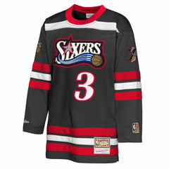Mitchell & Ness Allen Iverson Philadelphia 76ers Youth Maxxed Out 2.0 Fashion Hockey Jersey Black