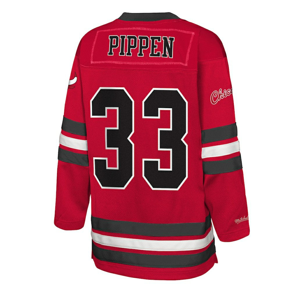Mitchell & Ness Scottie Pippen Chicago Bulls Youth Maxxed Out 2.0 Fashion Hockey Jersey Red