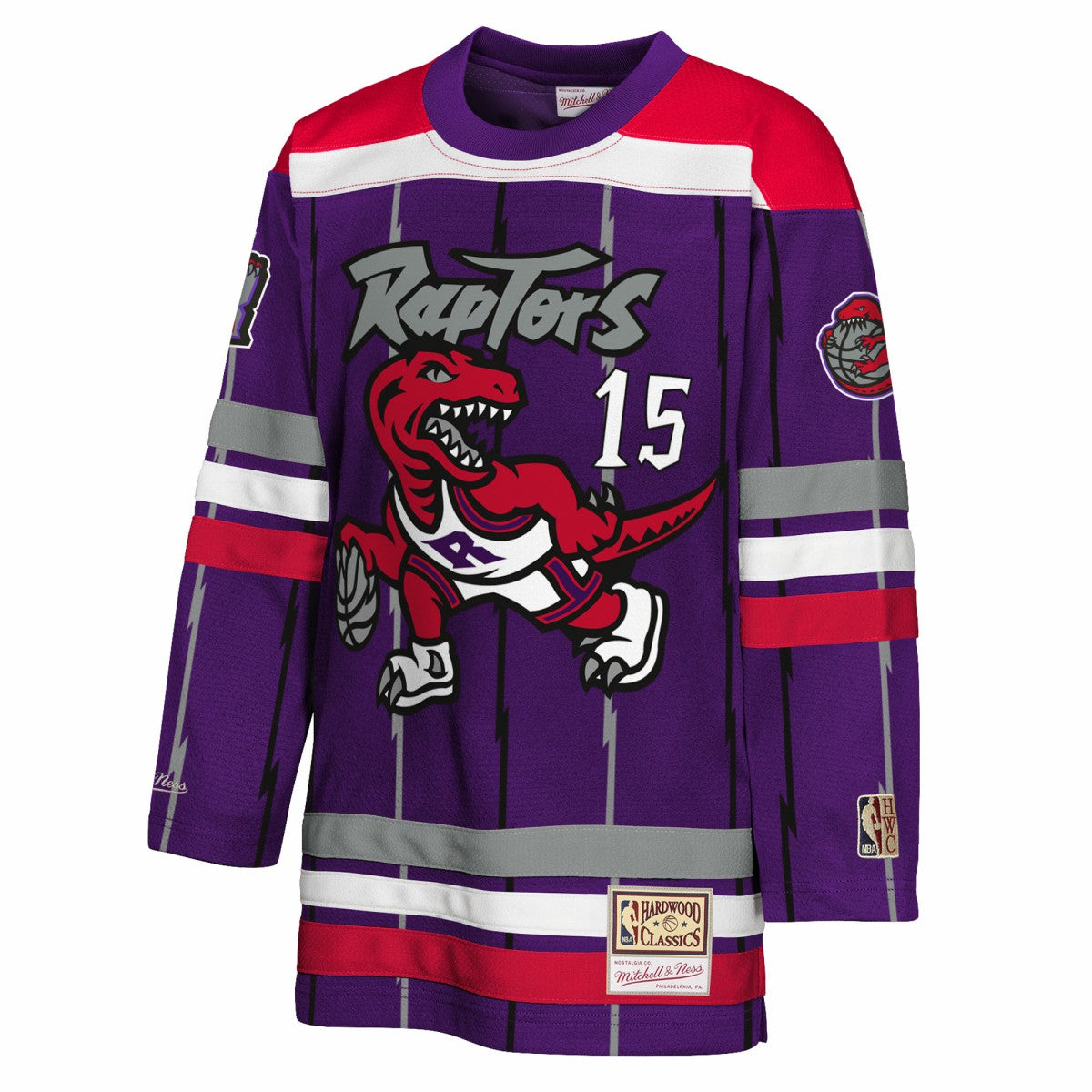 Mitchell & Ness Vince Carter Toronto Raptors Youth Maxxed Out 2.0 Fashion Hockey Jersey Purple
