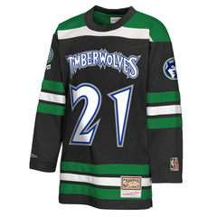 Mitchell & Ness Kevin Garnett Minnesota Timberwolves Youth Maxxed Out 2.0 Fashion Hockey Jersey Black