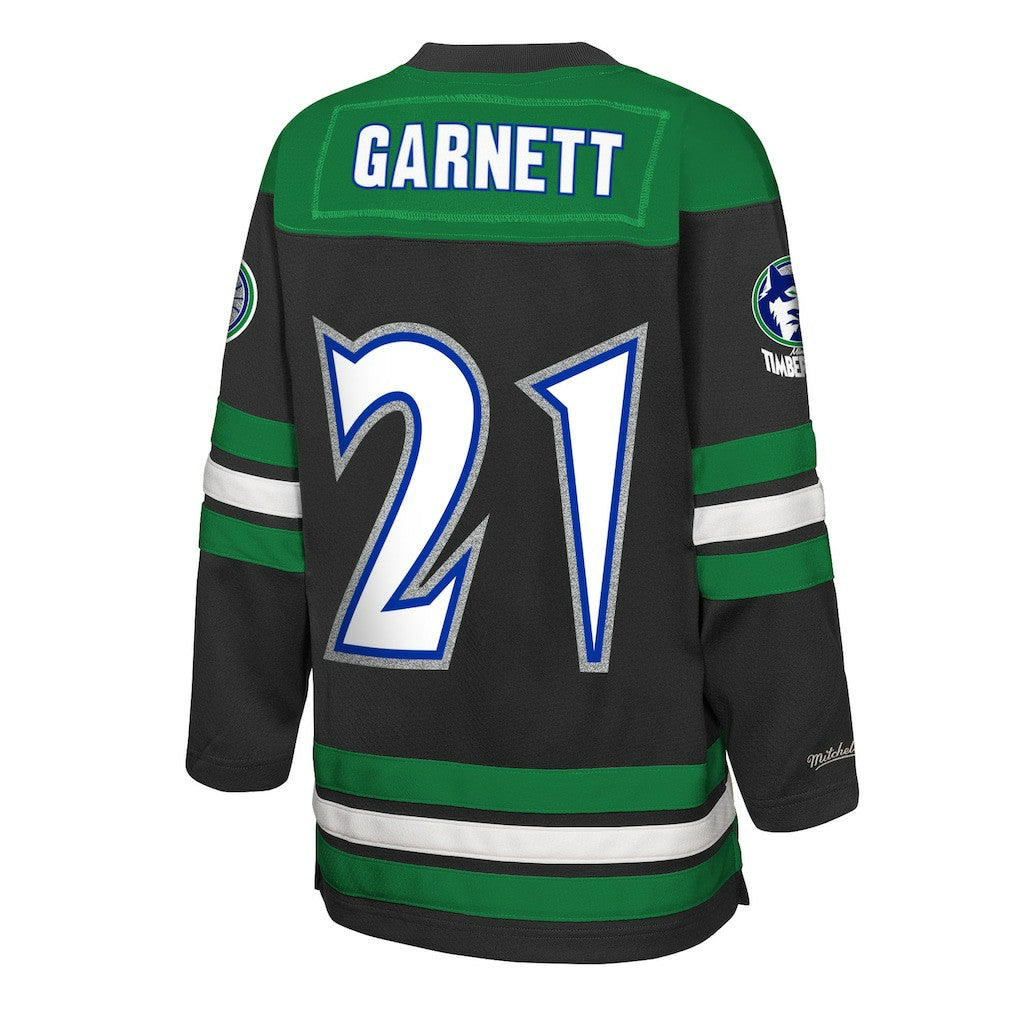 Mitchell & Ness Kevin Garnett Minnesota Timberwolves Youth Maxxed Out 2.0 Fashion Hockey Jersey Black