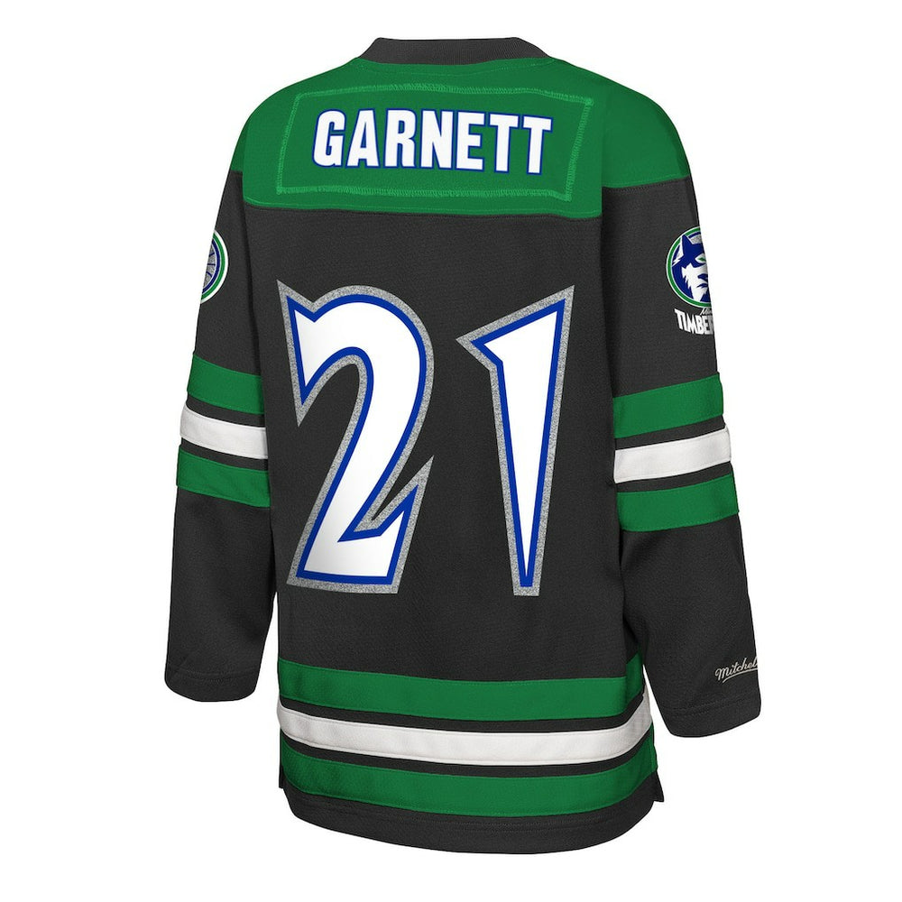 Mitchell & Ness Kevin Garnett Minnesota Timberwolves Youth Maxxed Out 2.0 Fashion Hockey Jersey Black
