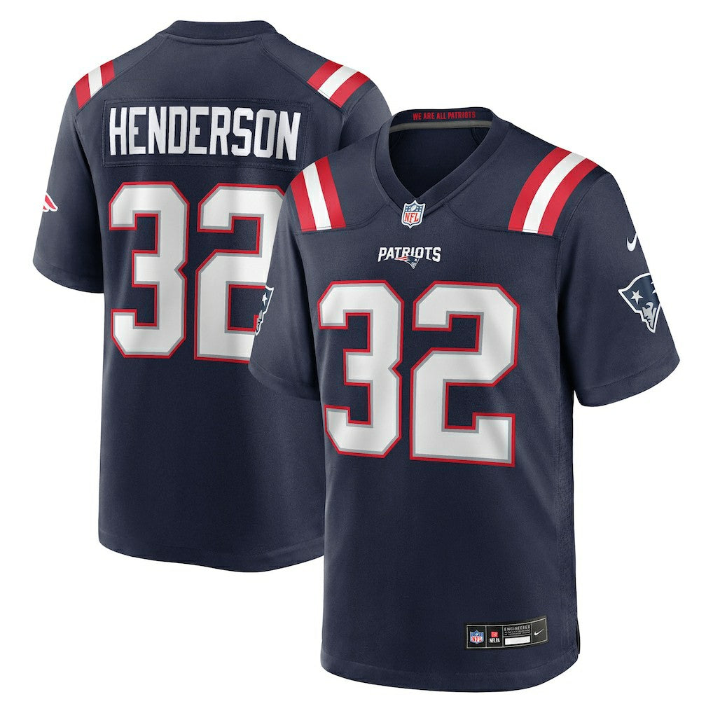 TreVeyon Henderson New England Patriots 2025 NFL Draft Game Jersey - Navy - Nike