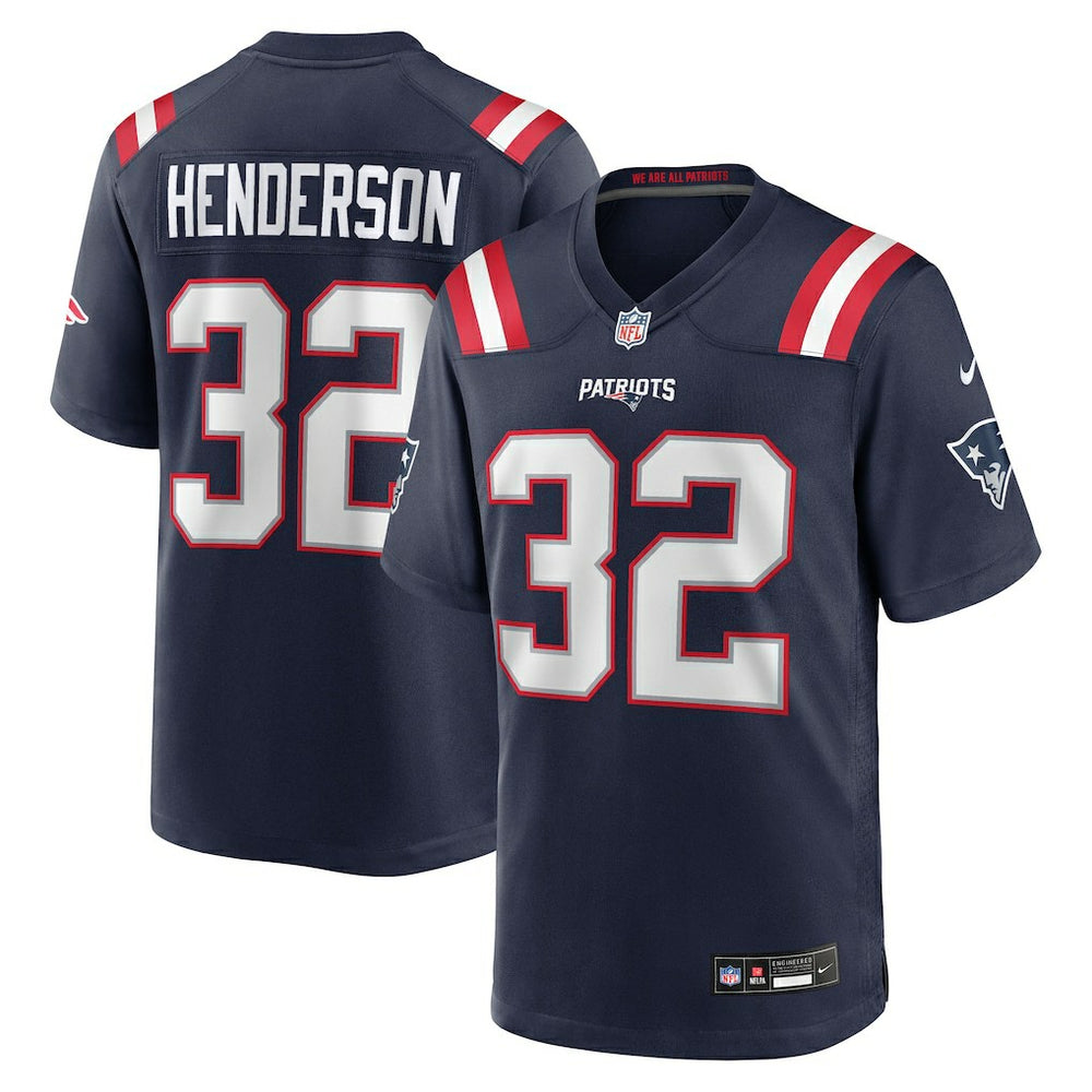 TreVeyon Henderson New England Patriots 2025 NFL Draft Game Jersey - Navy - Nike