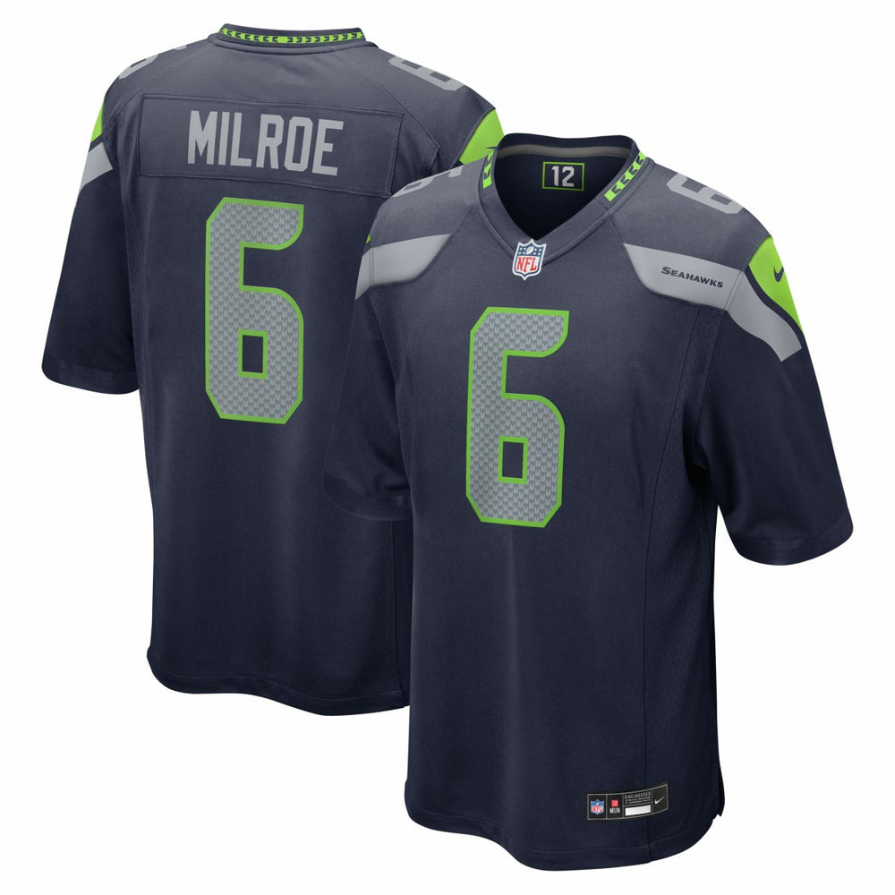 Jalen Milroe Seattle Seahawks 2025 NFL Draft Game Jersey - College Navy - Nike