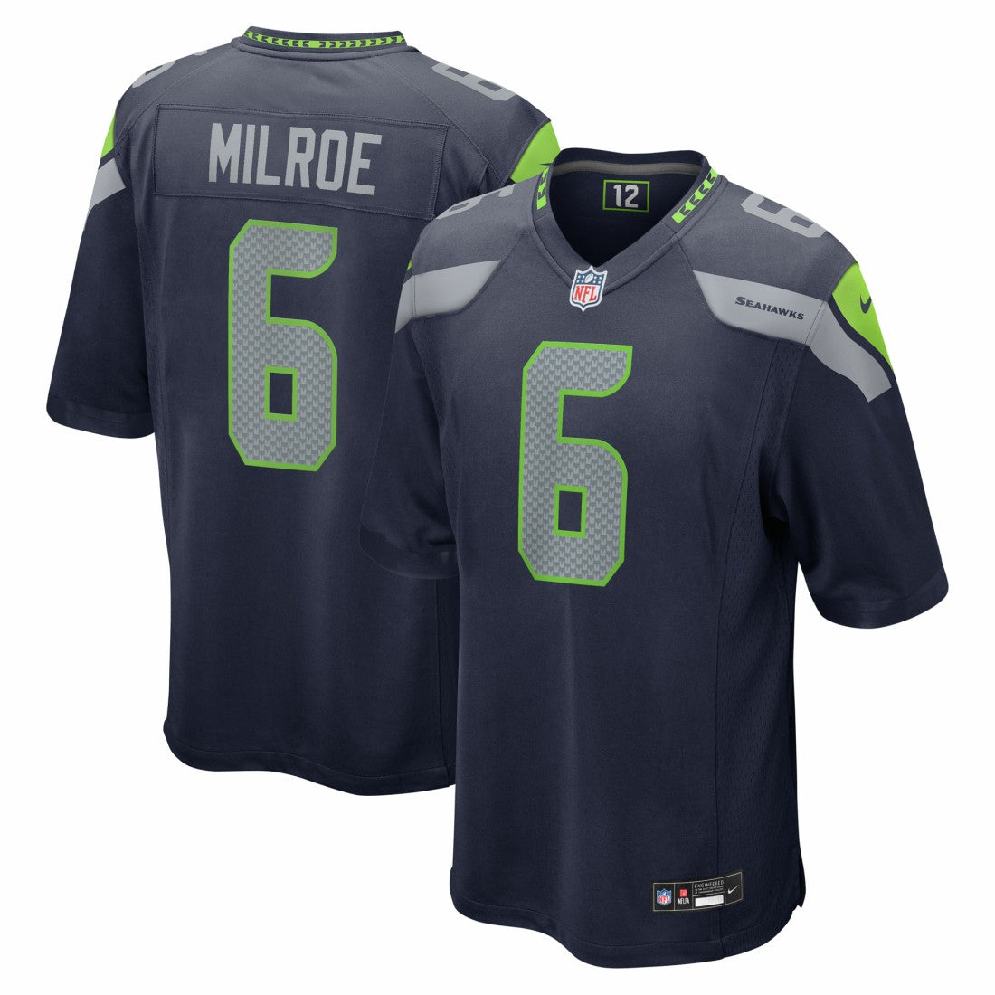 Jalen Milroe Seattle Seahawks 2025 NFL Draft Game Jersey - College Navy - Nike