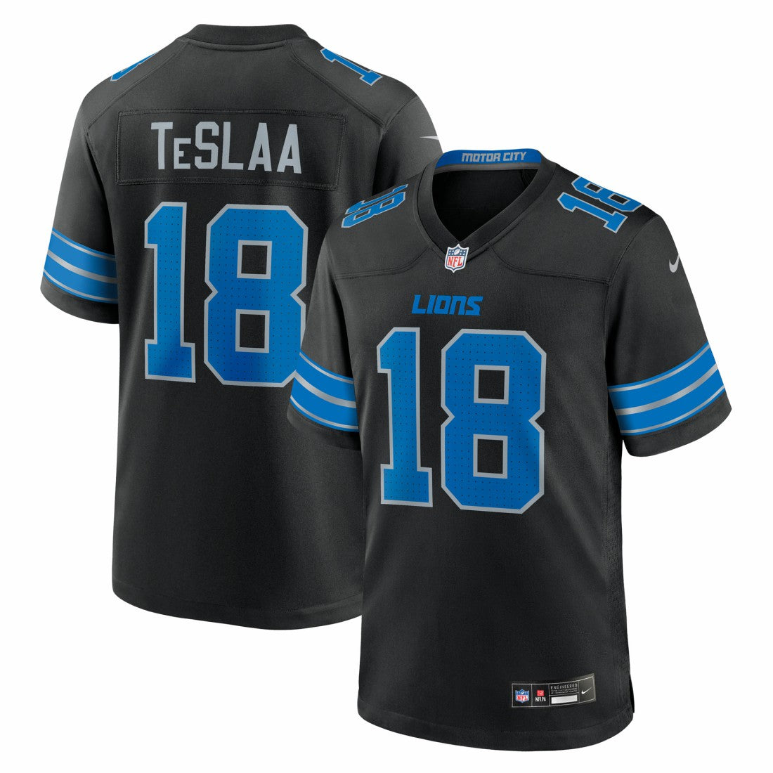 Isaac TeSlaa Detroit Lions Alternate Game Player Jersey - Black - Nike