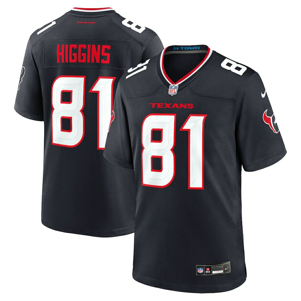 Jayden Higgins Houston Texans Game Jersey - Navy - Nike