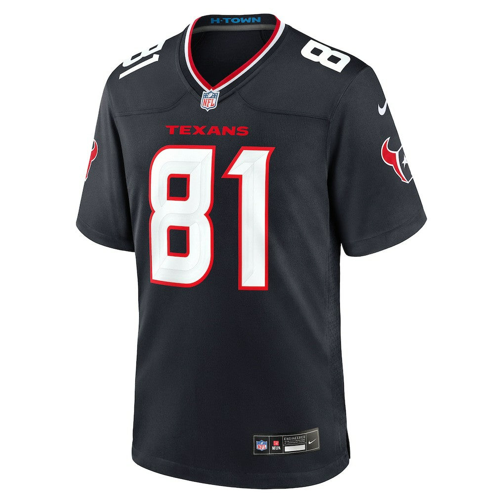 Jayden Higgins Houston Texans Game Jersey - Navy - Nike