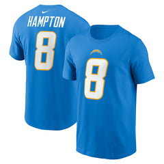 Omarion Hampton Los Angeles Chargers Name & Number T-Shirt - Powder Blue - Nike
