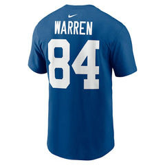Tyler Warren Indianapolis Colts Name & Number T-Shirt - Royal - Nike