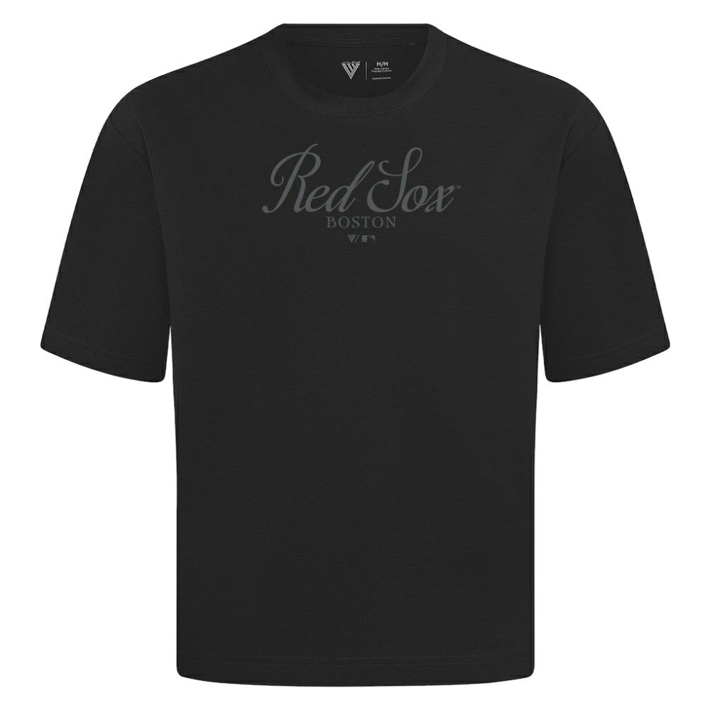 Boston Red Sox Levelwear Ethereal Oversized Luxe Signature Knit T-Shirt for sale