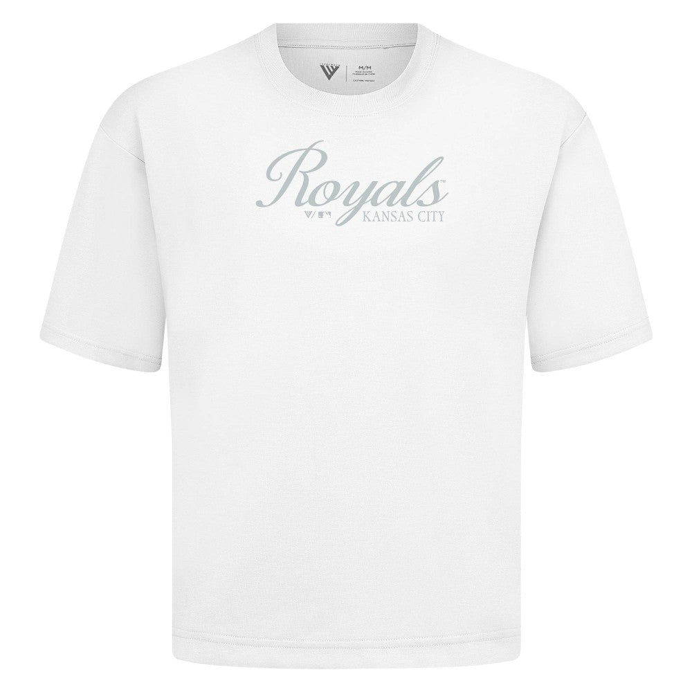 Kansas City Royals Levelwear Ethereal Oversized Luxe Signature Knit T-Shirt Sale