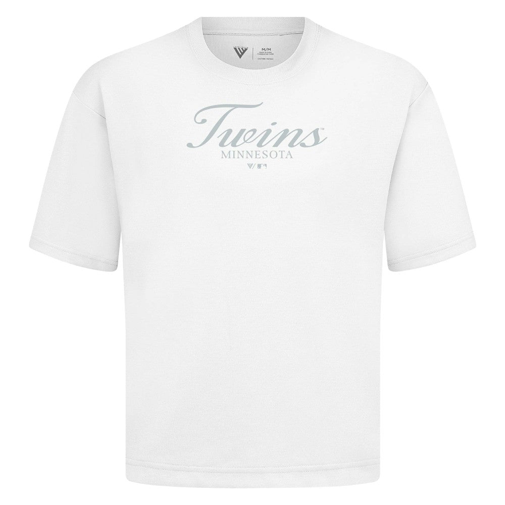 Minnesota Twins Levelwear Ethereal Oversized Luxe Signature Knit T-Shirt Outlet