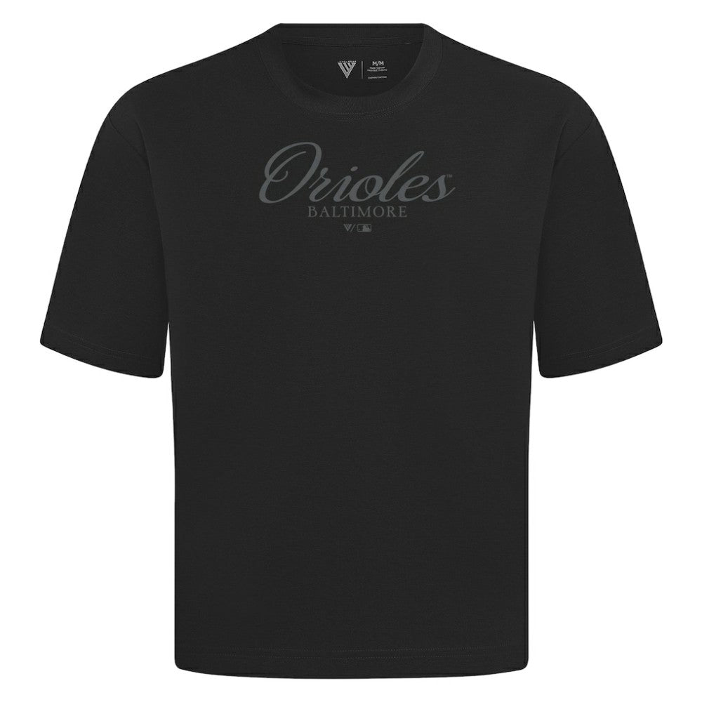 Baltimore Orioles Levelwear Ethereal Oversized Luxe Signature Knit T-Shirt for sale