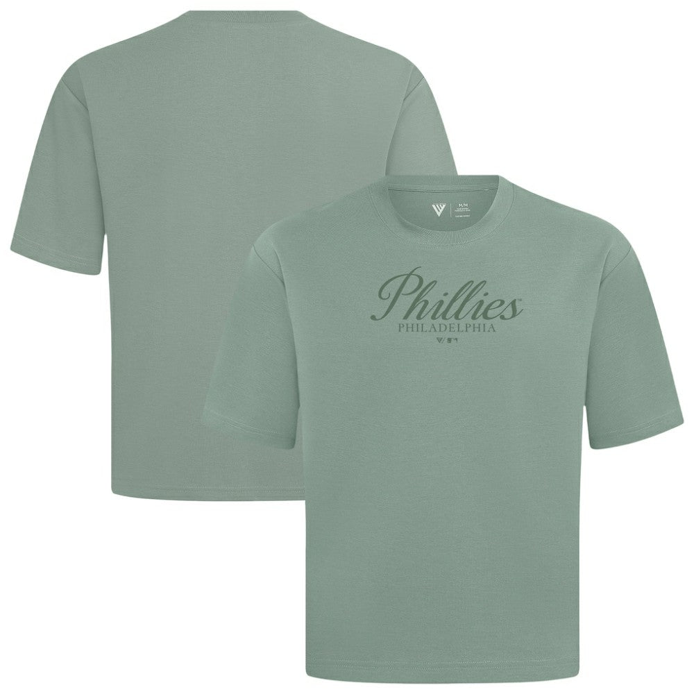 Philadelphia Phillies Levelwear Ethereal Oversized Luxe Signature Knit T-Shirt for sale