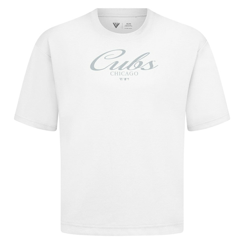 Chicago Cubs Levelwear Ethereal Oversized Luxe Signature Knit T-Shirt for sale
