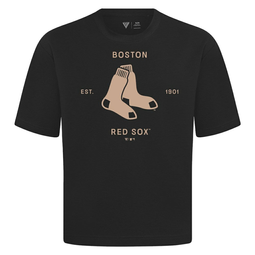 Boston Red Sox Levelwear Crossway Oversized Luxe Signature Knit T-Shirt Discount