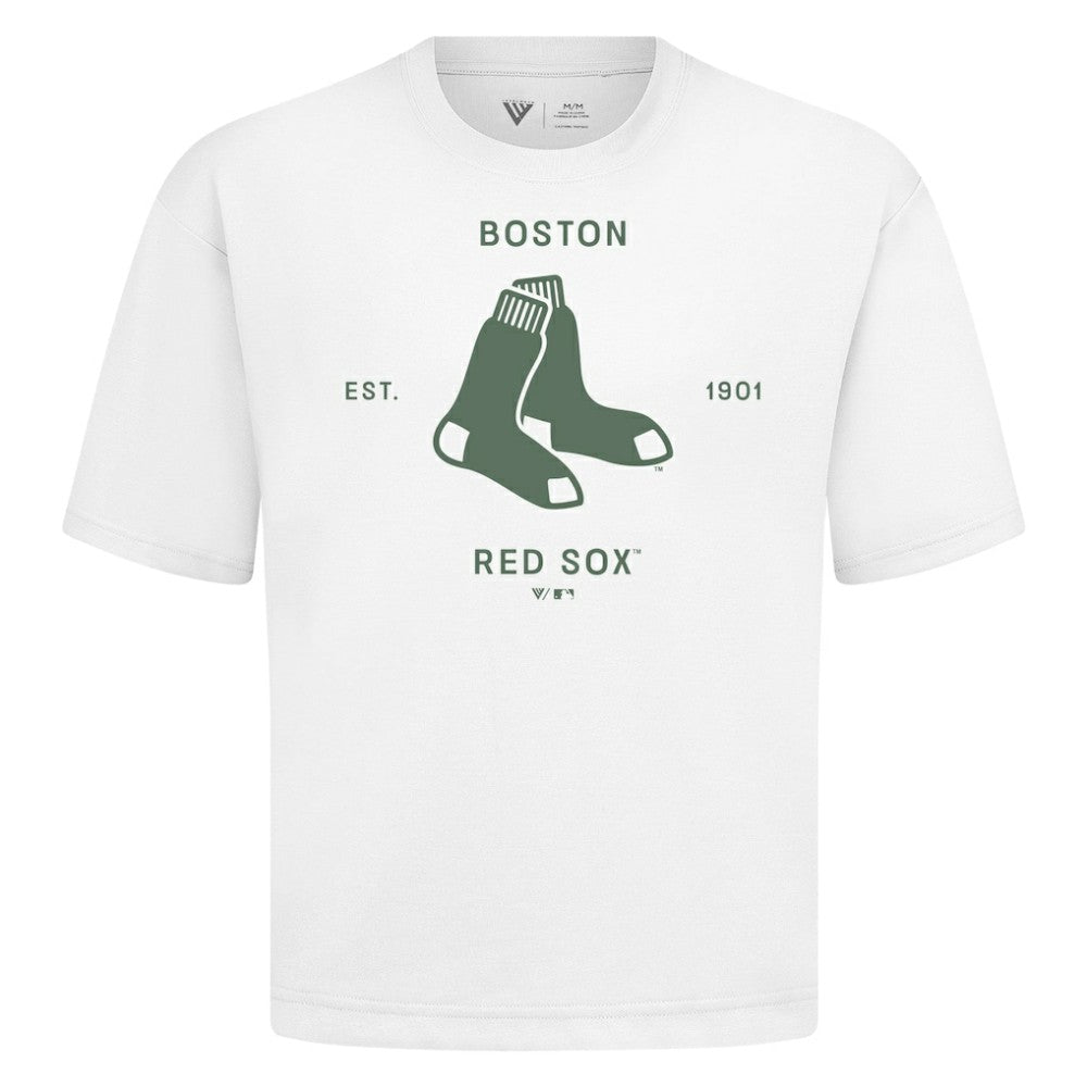 Boston Red Sox Levelwear Crossway Oversized Luxe Signature Knit T-Shirt Sale