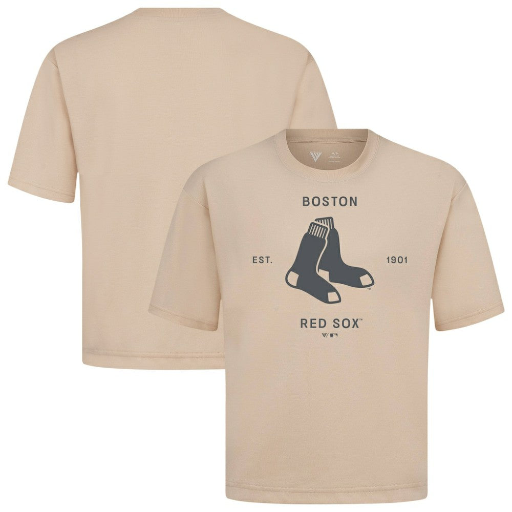 Boston Red Sox Levelwear Crossway Oversized Luxe Signature Knit T-Shirt Near Me