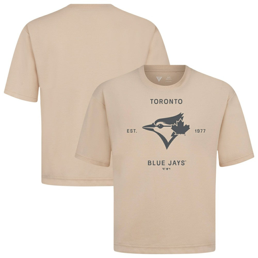 Toronto Blue Jays Levelwear Crossway Oversized Luxe Signature Knit T-Shirt for sale