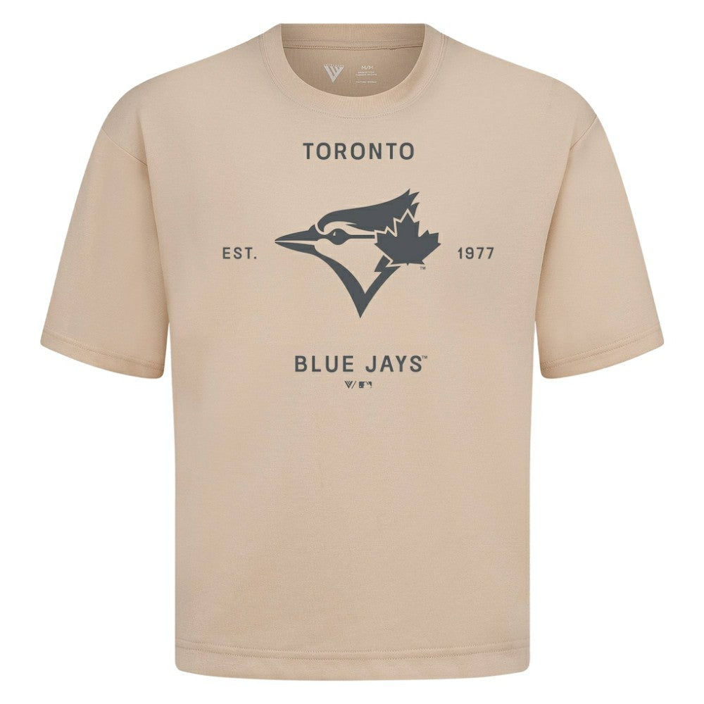 Toronto Blue Jays Levelwear Crossway Oversized Luxe Signature Knit T-Shirt for sale