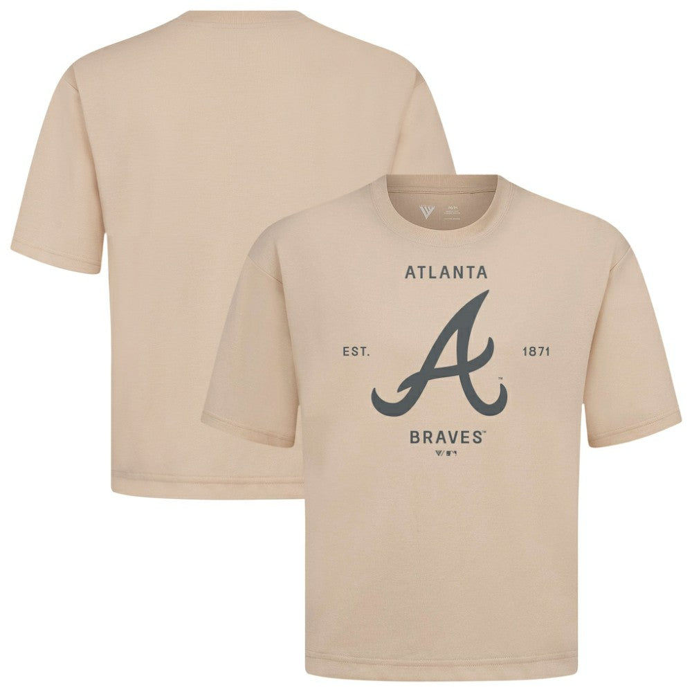 Atlanta Braves Levelwear Crossway Oversized Luxe Signature Knit T-Shirt Outlet