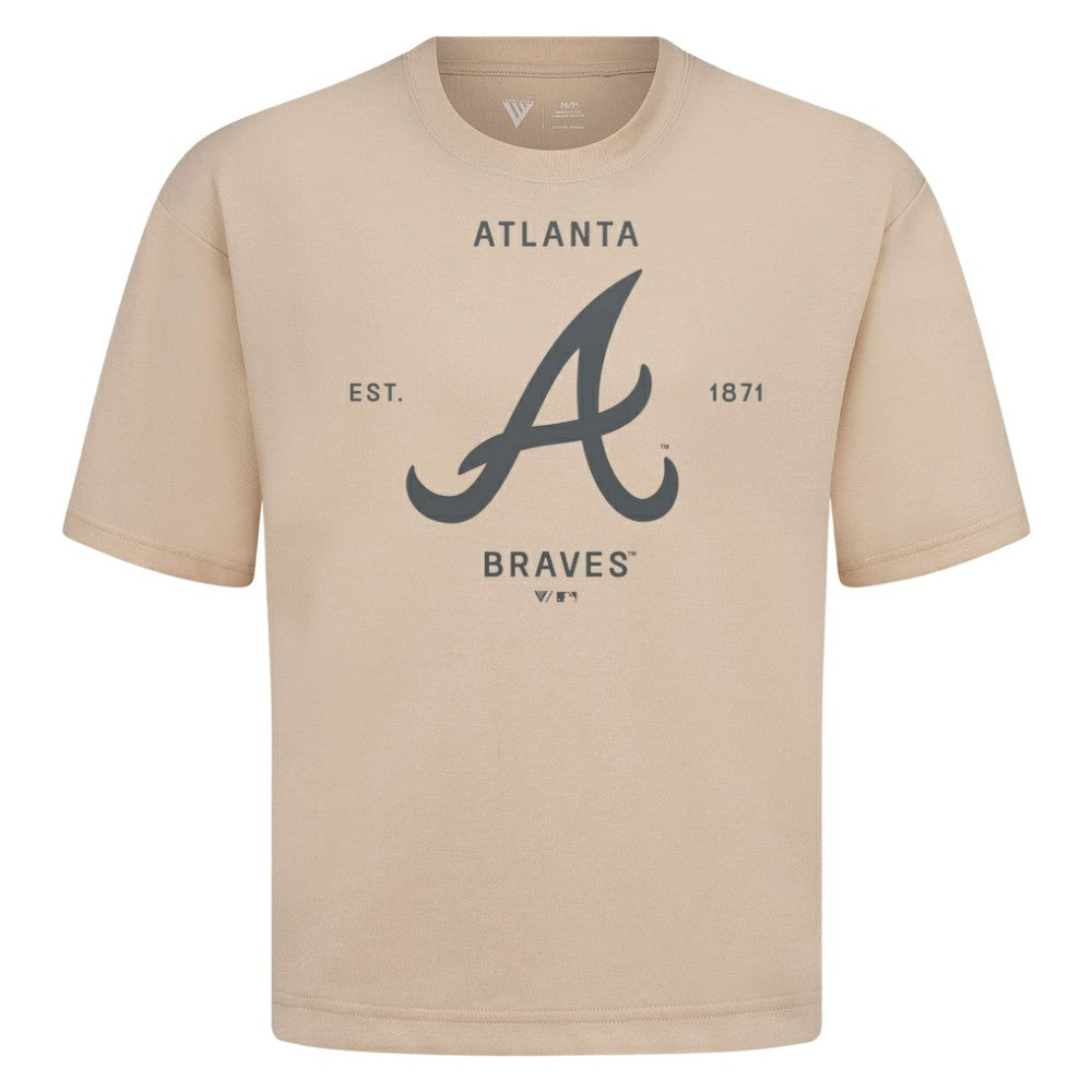 Atlanta Braves Levelwear Crossway Oversized Luxe Signature Knit T-Shirt Outlet