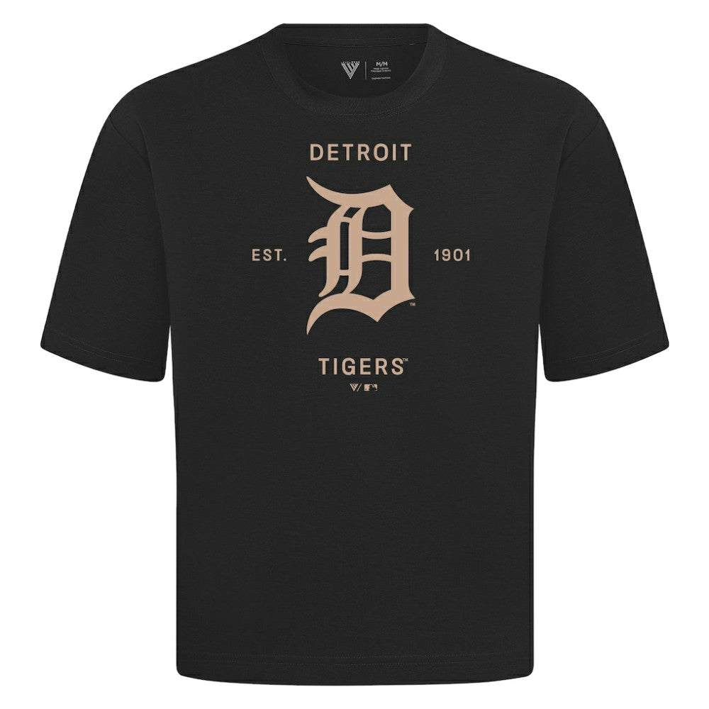 Detroit Tigers Levelwear Crossway Oversized Luxe Signature Knit T-Shirt Outlet
