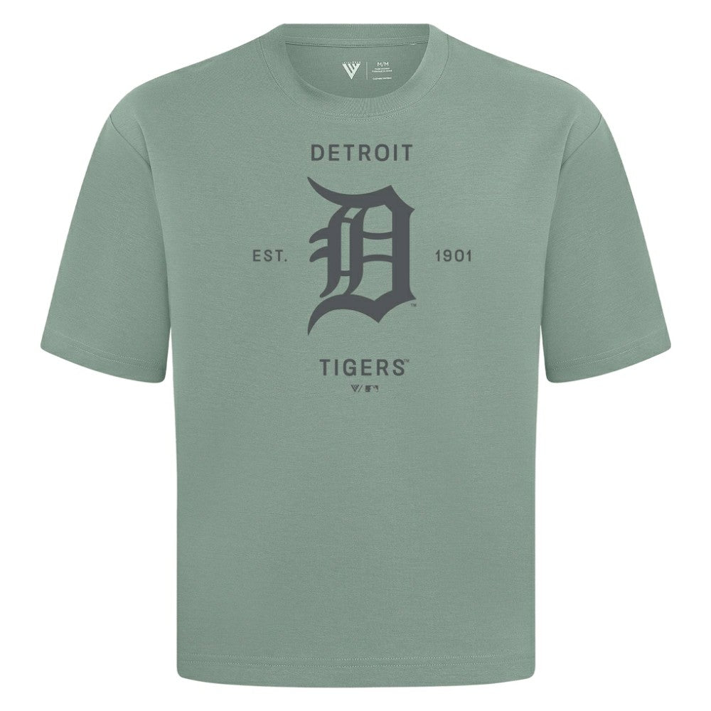 Detroit Tigers Levelwear Crossway Oversized Luxe Signature Knit T-Shirt Discount